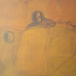 Pintajännitys, 100x 100 cm, öljy kankaalle, 1999<br /> Surface tension, oil on canvas